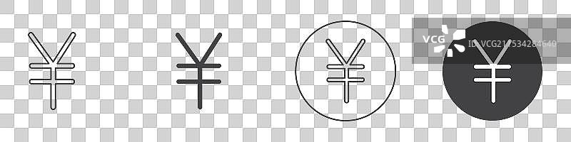 日元图标细线设计图片素材