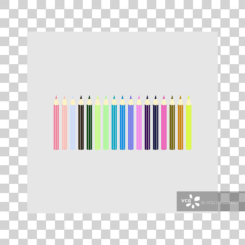 一组彩色铅笔图标图片素材