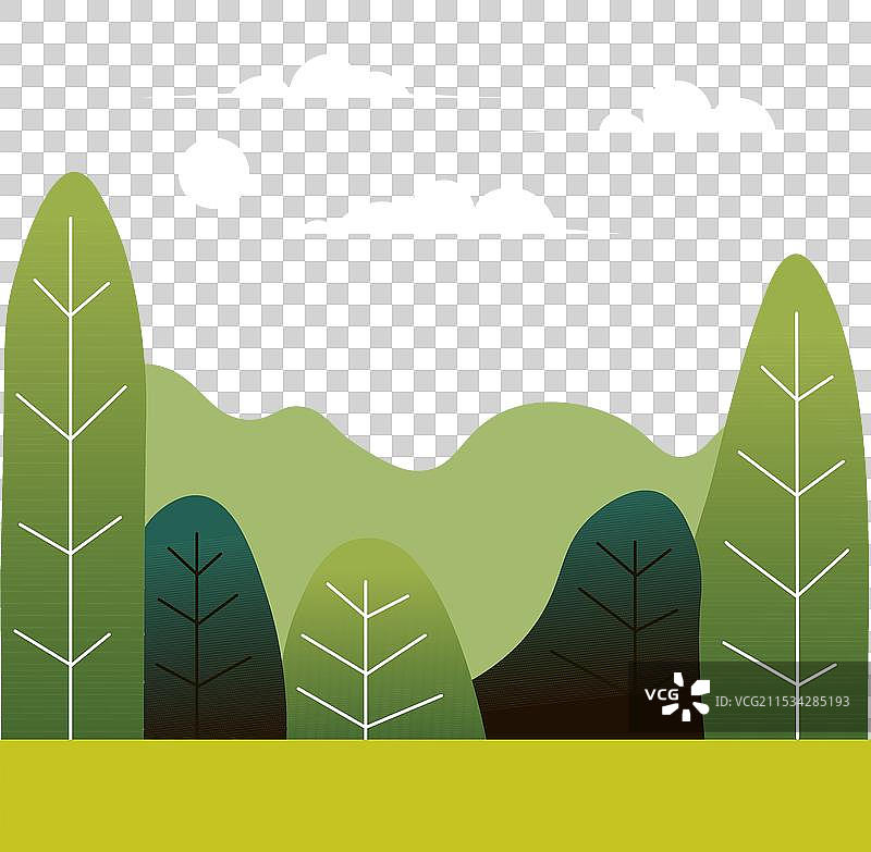 风景如画的森林与山脉图片素材