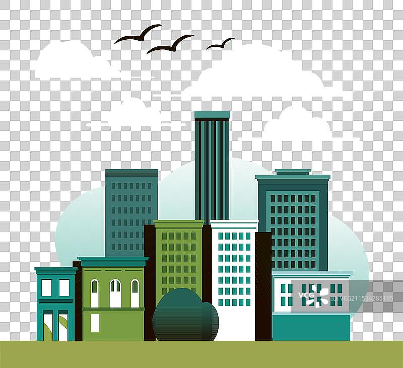 绿色建筑的城市景观图片素材