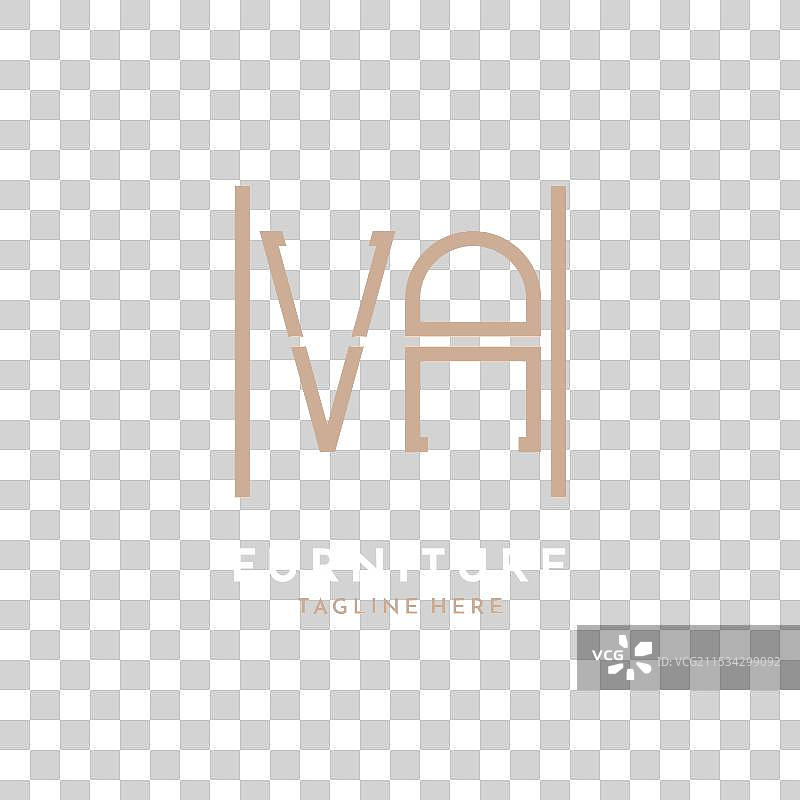 奢华VA家具logo设计图片素材