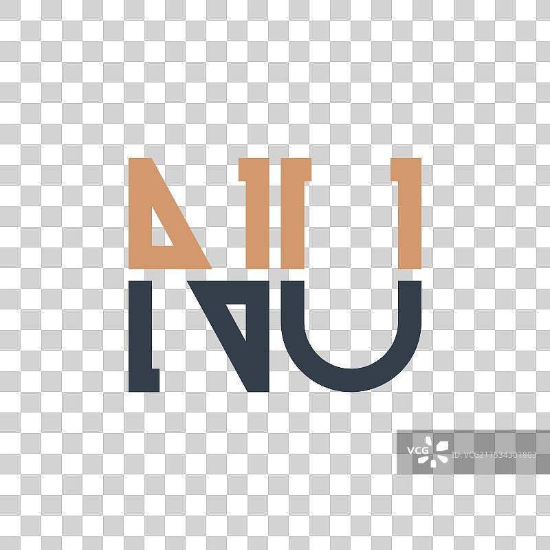 现代的NU字母标志设计，创意十足图片素材