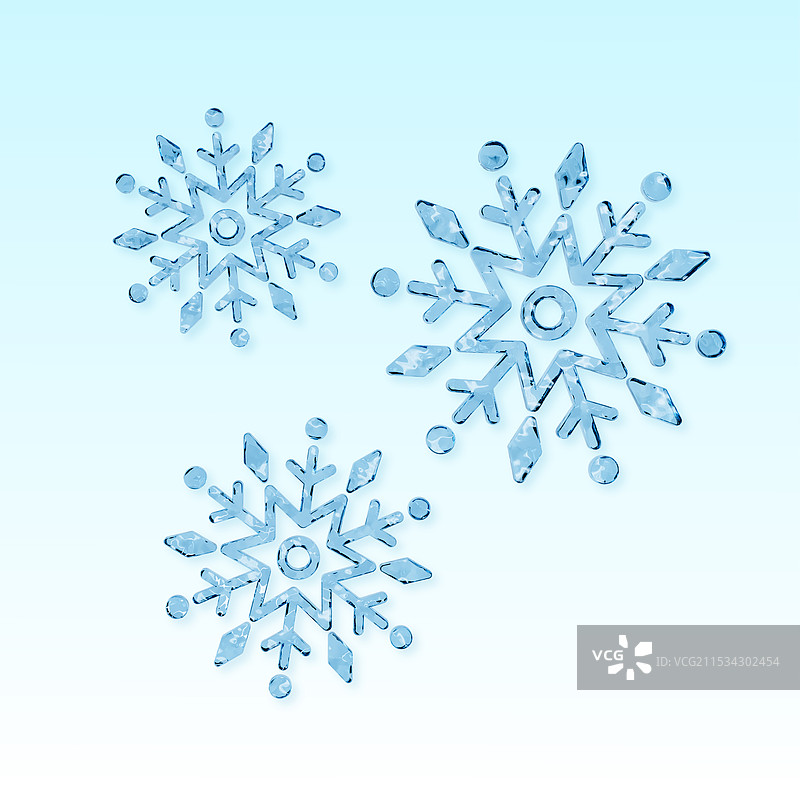 3D立体冬天雪花圣诞节元素冬季元素插画图片素材