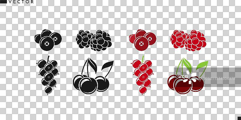 新鲜的浆果与叶子图片素材