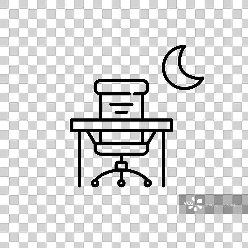 带有新月符号的办公桌和椅子图片素材