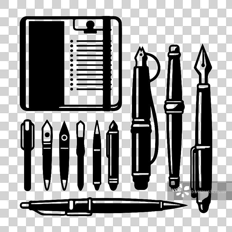 简约风格的钢笔剪影插图艺术图片素材