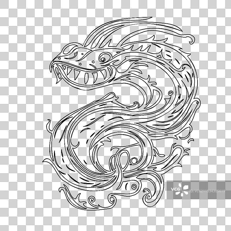 海怪轮廓草图图片素材