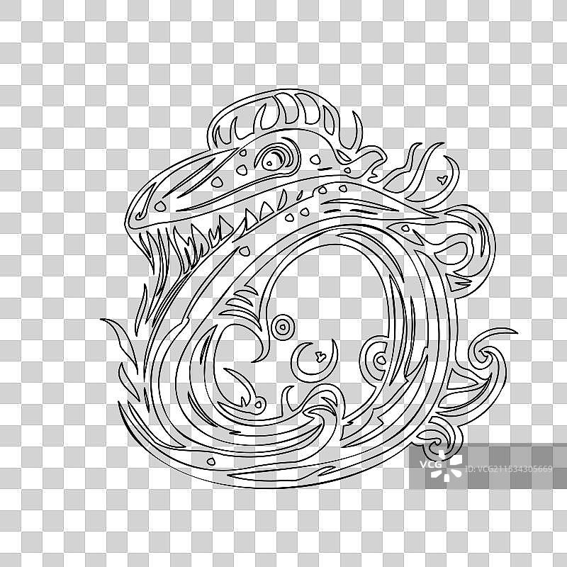 海怪轮廓草图图片素材