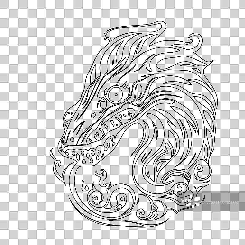 海怪轮廓草图图片素材