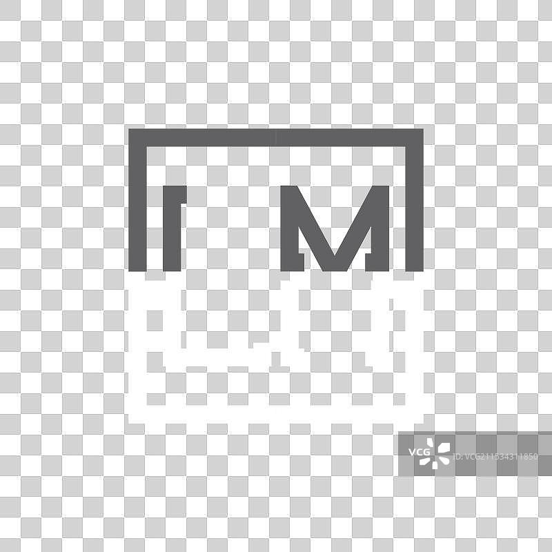 创意现代极简风格的LM字母标志设计图片素材