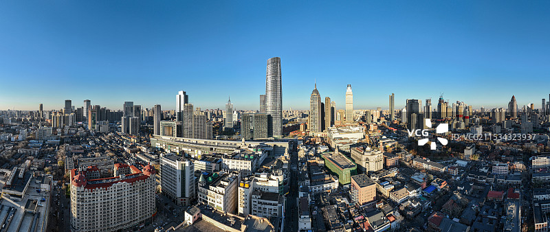天津滨江道城市航拍图片素材