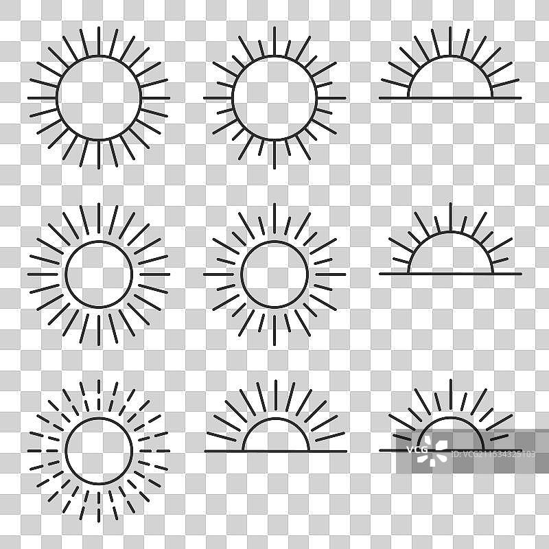 太阳或月亮图标设计套件合集图片素材