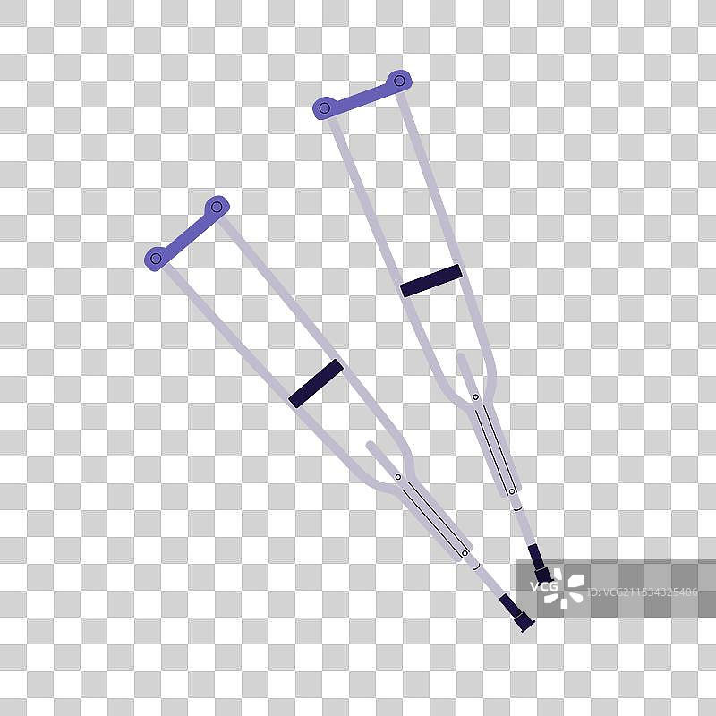 伤口扭伤的医疗工具拐杖图标图片素材