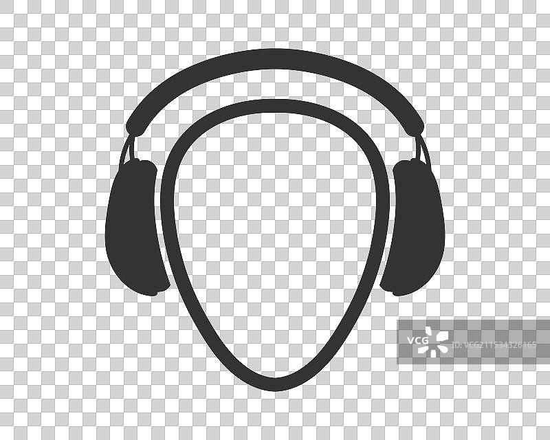 耳罩听力保护图标 耳部安全标志图片素材