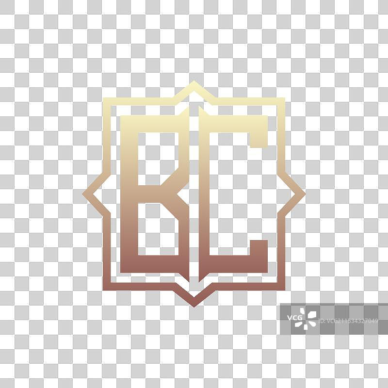 奢华的BC字母组合标志设计，优雅大方图片素材