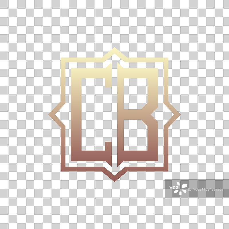 奢华的CB首字母组合标志设计，优雅大方图片素材