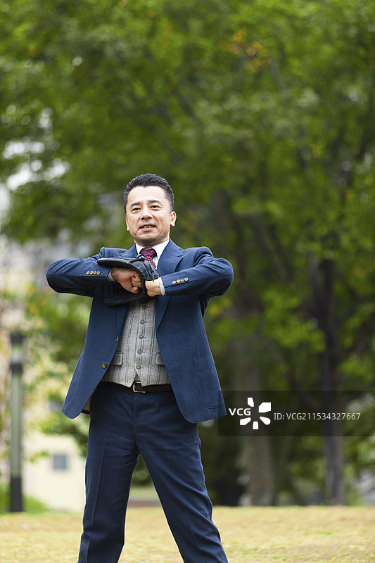 戴手套的商人图片素材