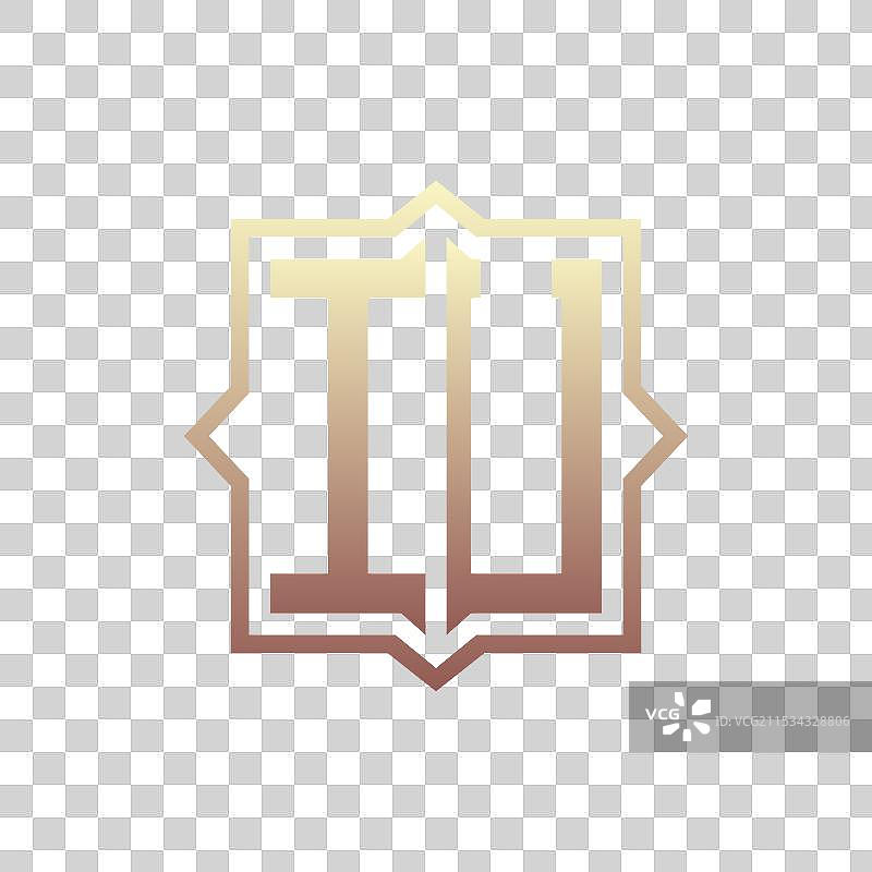 奢华的IU字母组合标志设计，优雅大方图片素材