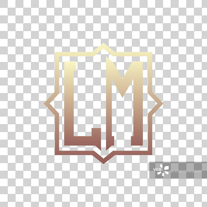 奢华的LM字母组合标志设计，优雅大方图片素材