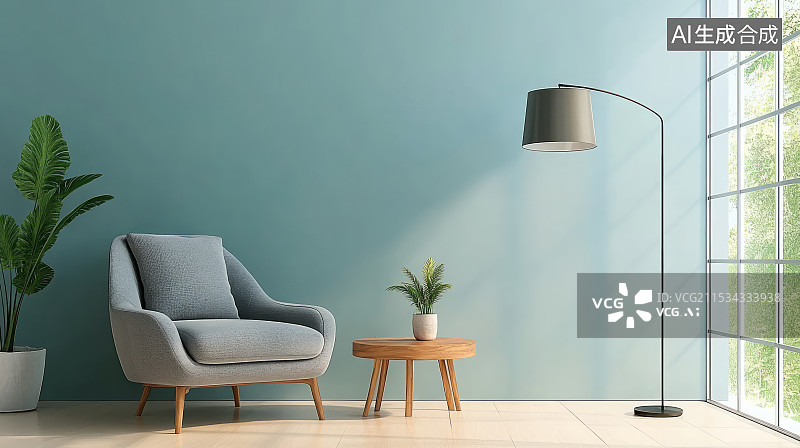 【AI数字艺术】现代简约客厅室内设计图片素材