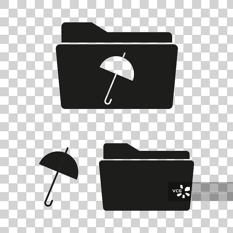文件夹保护图标，伞形符号，文档图片素材