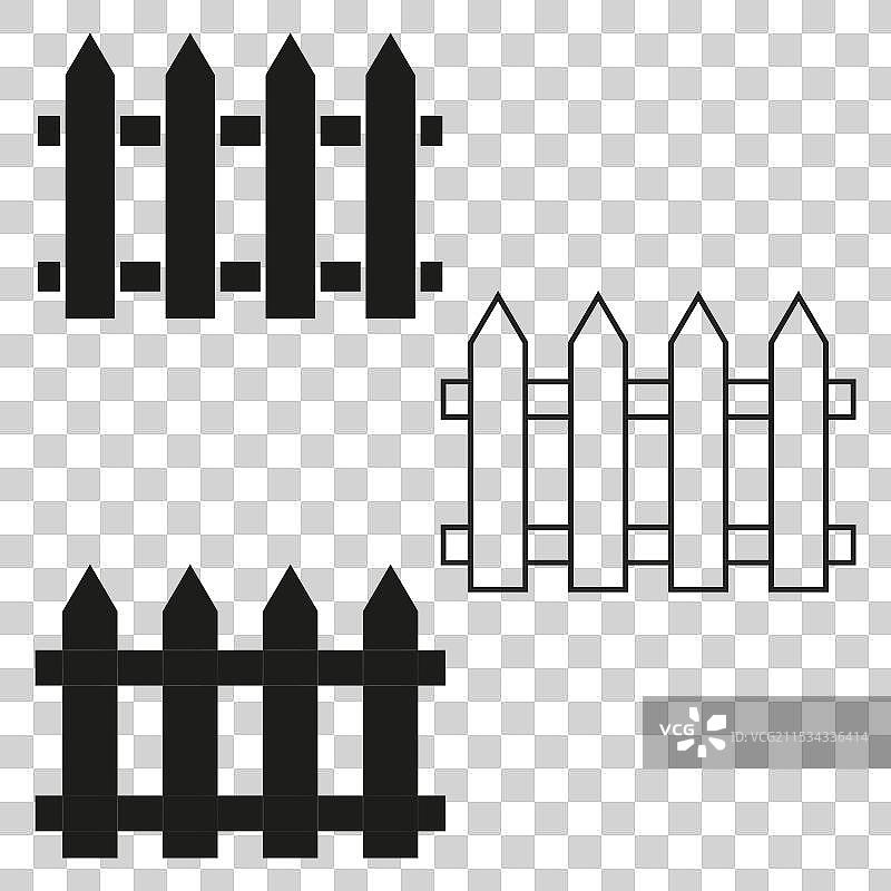 木栅栏图标 简单的木栅栏符号图片素材
