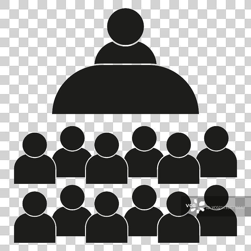 简单黑色的观众图标，扬声器和人群图片素材