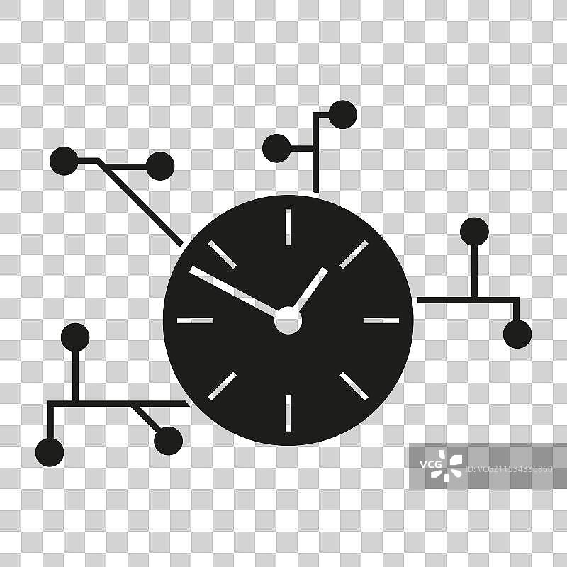 带节点的时钟图标，科技时间符号图片素材