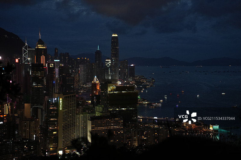 香港夜景俯拍图图片素材