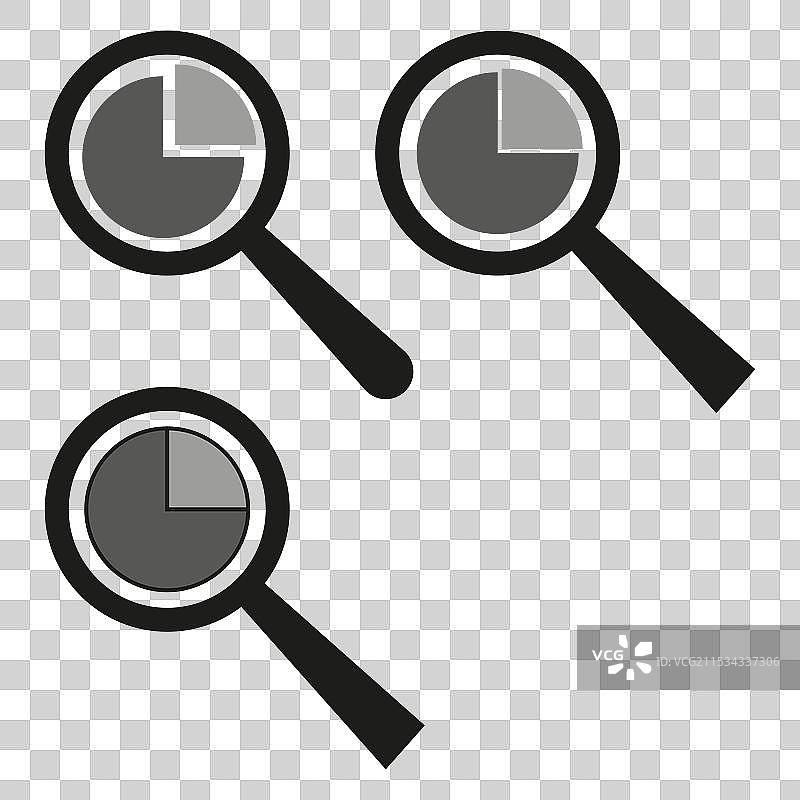 放大镜图标饼图符号搜索图片素材