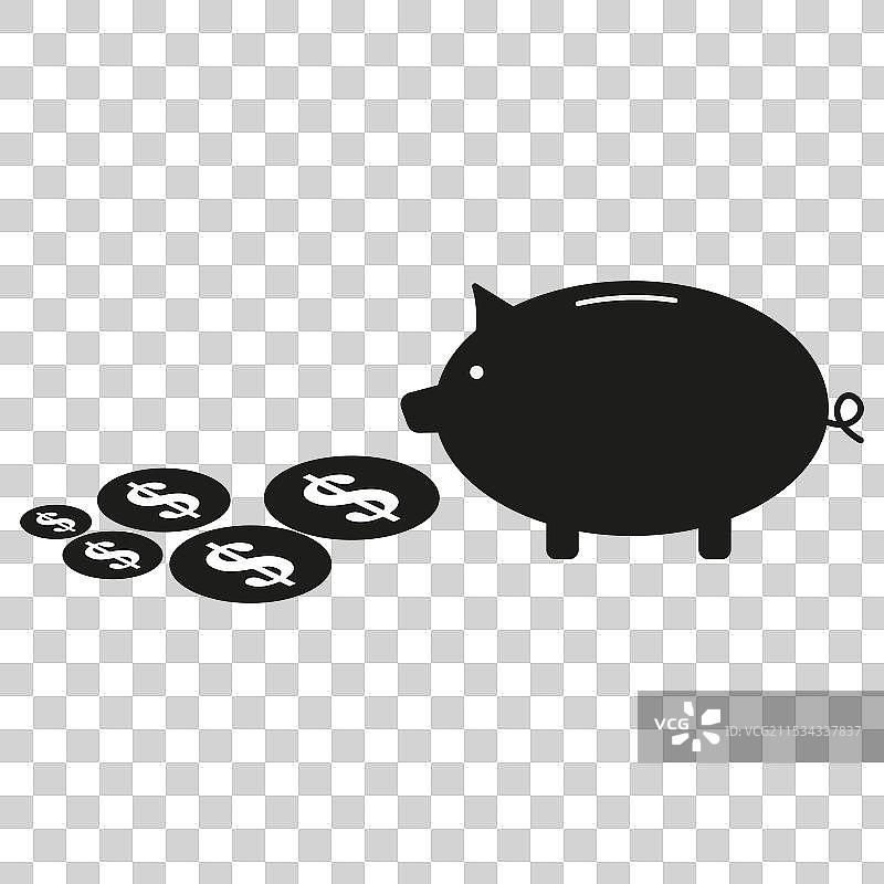 储蓄罐图标，美元硬币，存钱符号图片素材