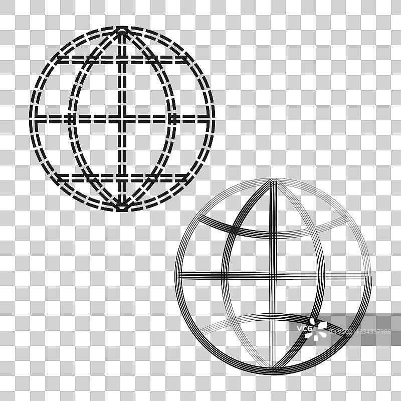 全球网络概念的地球仪线框图标图片素材