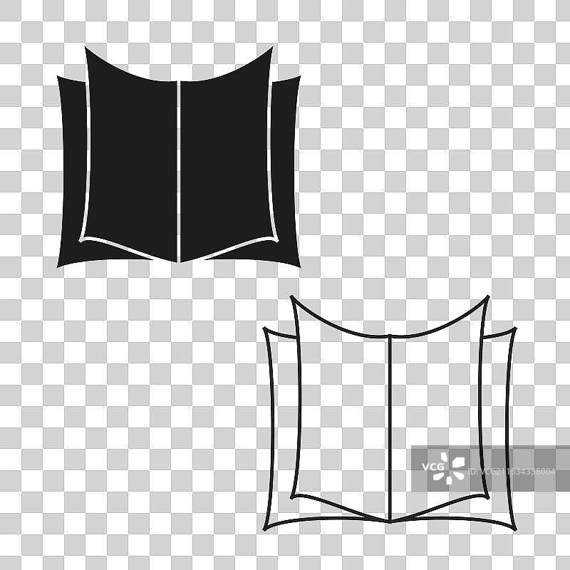 书籍图标集，打开的页面符号，抽象阅读图片素材