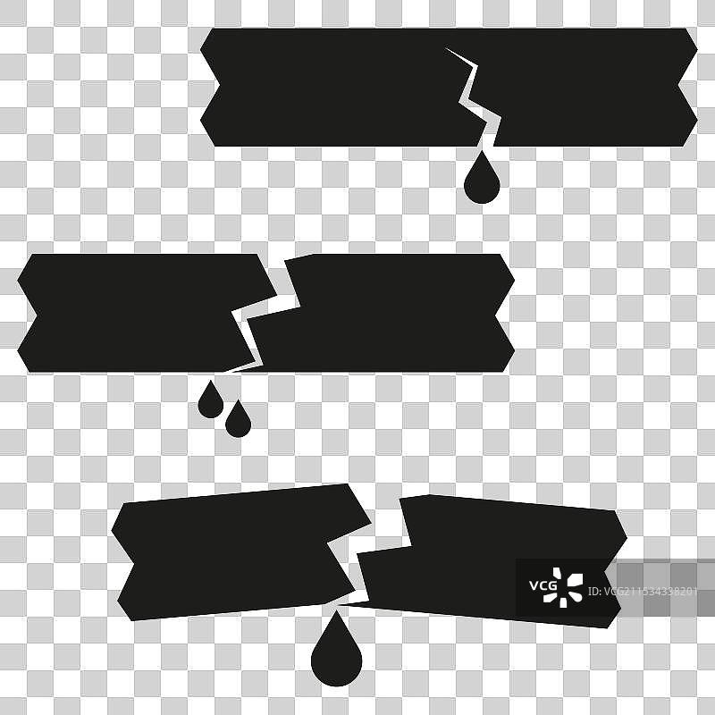 破裂的管道图标，水滴泄漏，损坏的图片素材