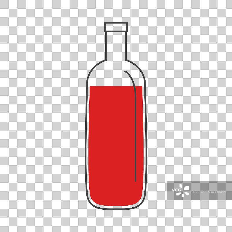 红酒瓶黑色轮廓图标图片素材