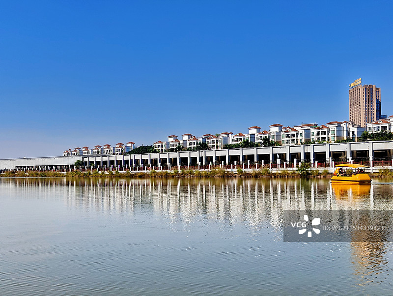 大夫山湖边风景图片素材