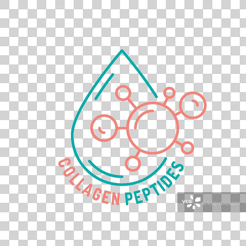 胶原蛋白线条图标 连接组织蛋白图片素材