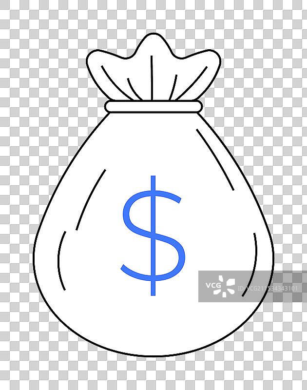 装有美元符号的钱袋象征着财富图片素材
