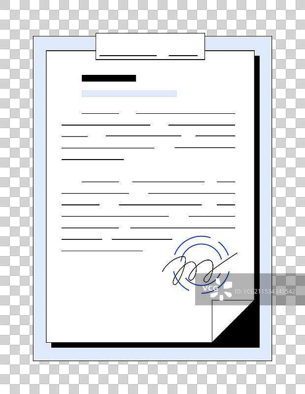 签署的文件在夹板上，象征着协议图片素材