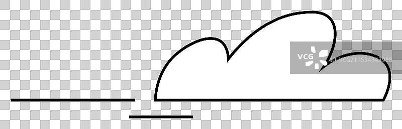 简约的云朵与线条，呈现简单的艺术风格图片素材