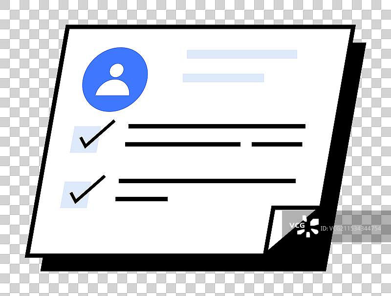 简单现代的个人资料设计，带有检查清单和图片素材