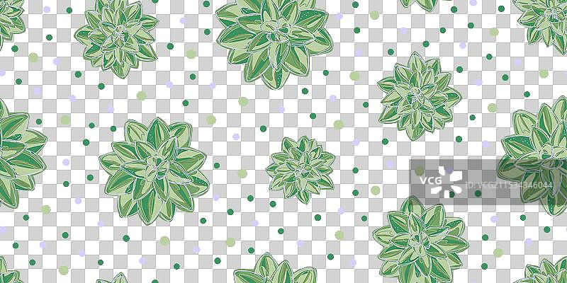 现代无缝粉彩多肉植物花卉图案图片素材