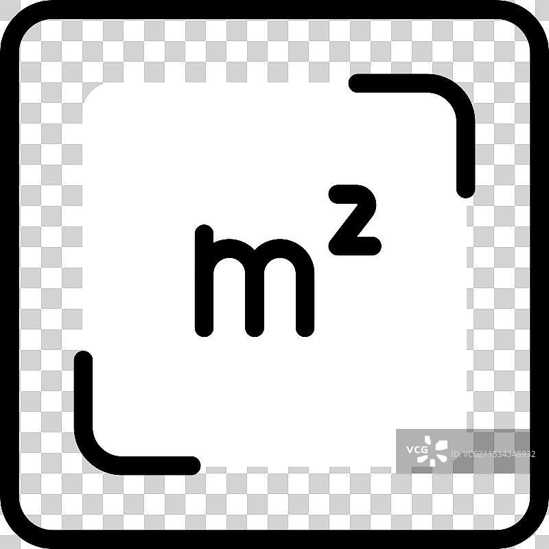 平方米图标 m2 简单标志 平坦区域图片素材