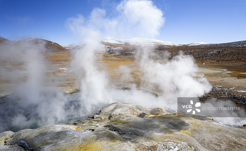 西藏阿里热爆炸温泉航拍图片素材