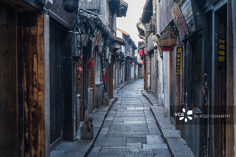 西塘古镇巷子 街道图片素材