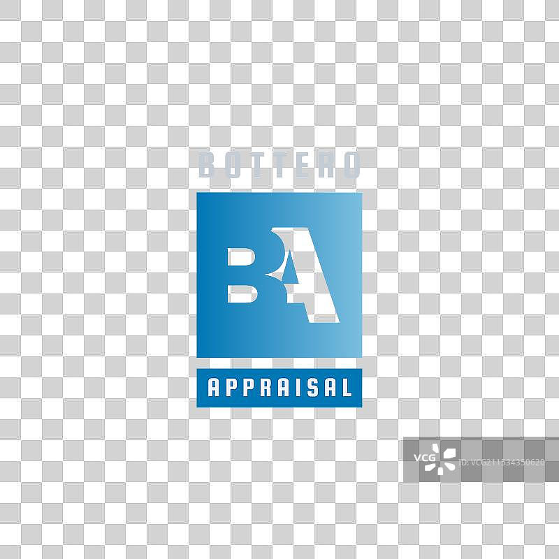 现代设计的蓝色字母“b a”标志图片素材