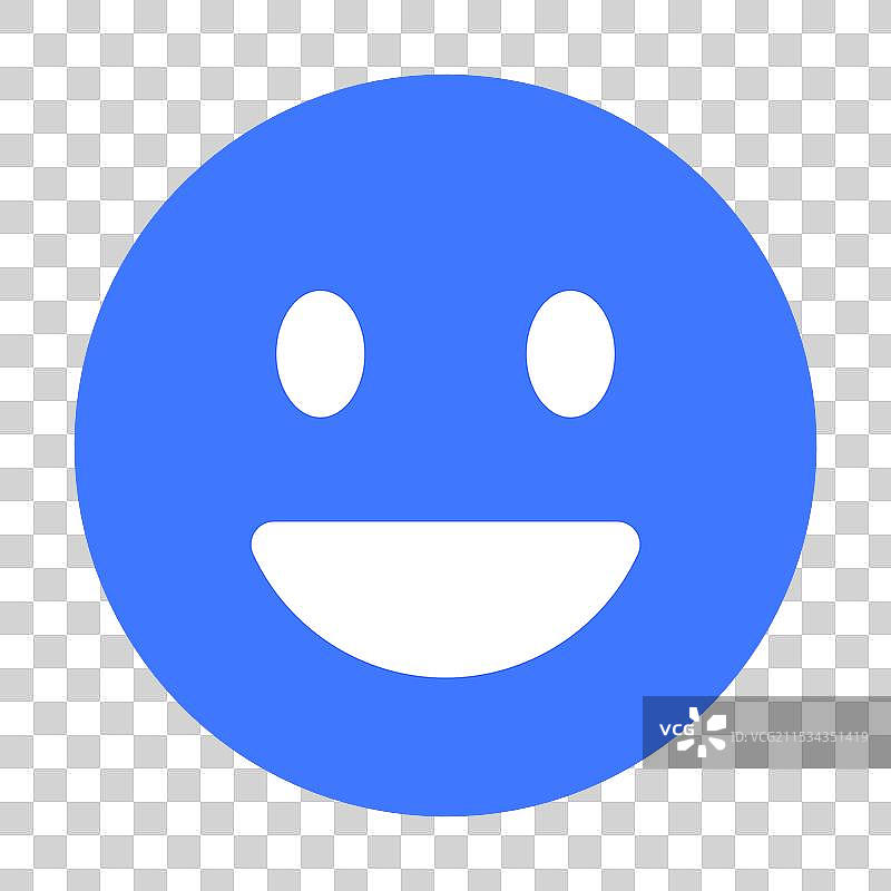 明亮的蓝色快乐表情符号传达积极情绪图片素材