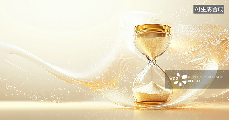 【AI数字艺术】时间流逝，创意的沙漏图片素材