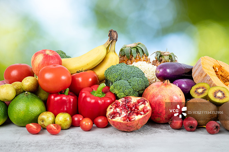丰富多种的新鲜蔬菜水果图片素材