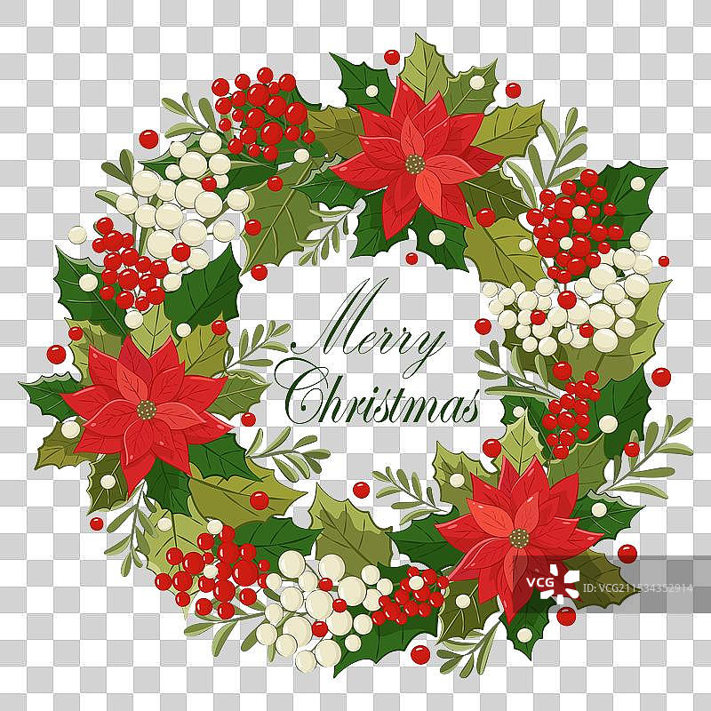 一款精美的花环展示了红色图片素材